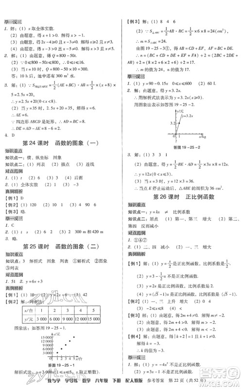 安徽人民出版社2022教与学学导练八年级数学下册人教版答案