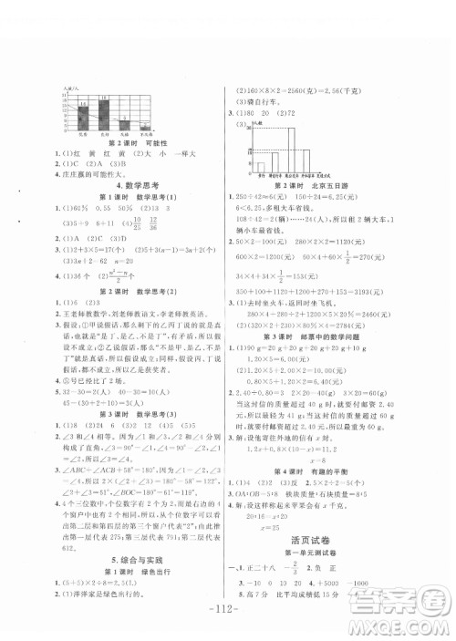 延边大学出版社2022小状元随堂作业数学六年级下册人教版答案