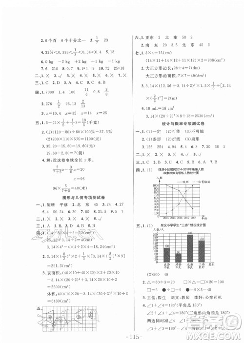 延边大学出版社2022小状元随堂作业数学六年级下册人教版答案