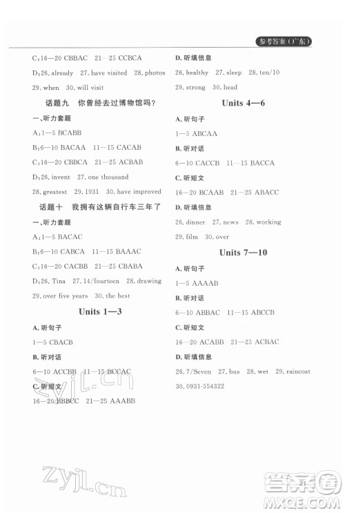 西安出版社2022课堂过关循环练英语八年级下册人教版答案