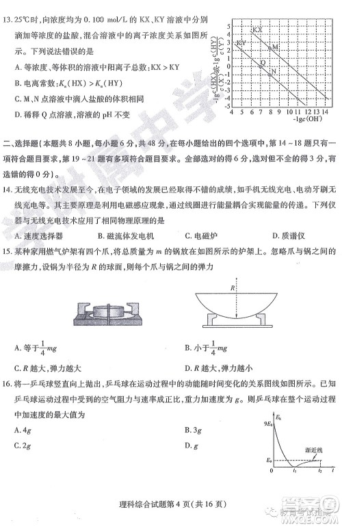 2022东北三省三校高三第四次模拟考试理科综合试题及答案 2022东北三省三校高三第四次模拟考试理科综合试题及答案