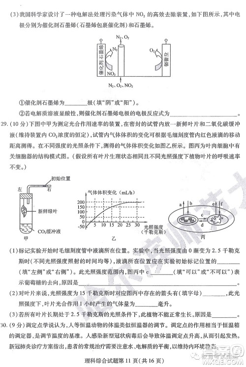 2022东北三省三校高三第四次模拟考试理科综合试题及答案 2022东北三省三校高三第四次模拟考试理科综合试题及答案