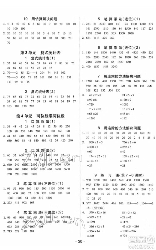 安徽人民出版社2022教与学课时学练测三年级数学下册人教版答案 安徽人民出版社2022教与学课时学练测三年级数学下册人教版答案