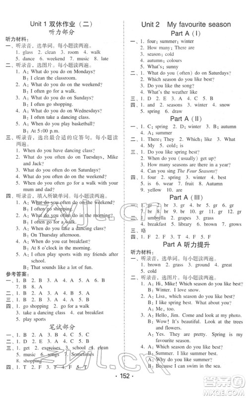 安徽人民出版社2022教与学课时学练测五年级英语下册人教PEP版答案 安徽人民出版社2022教与学课时学练测五年级英语下册人教PEP版答案