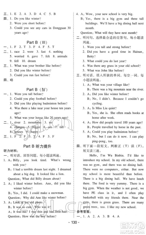 安徽人民出版社2022教与学课时学练测六年级英语下册人教PEP版答案