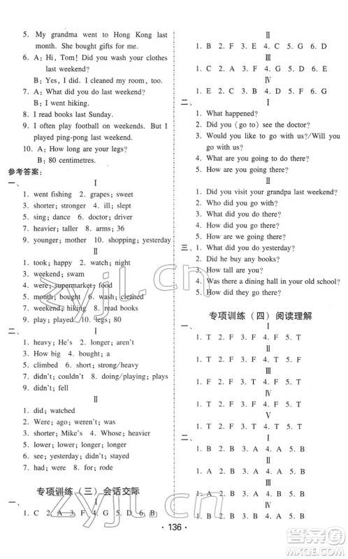 安徽人民出版社2022教与学课时学练测六年级英语下册人教PEP版答案