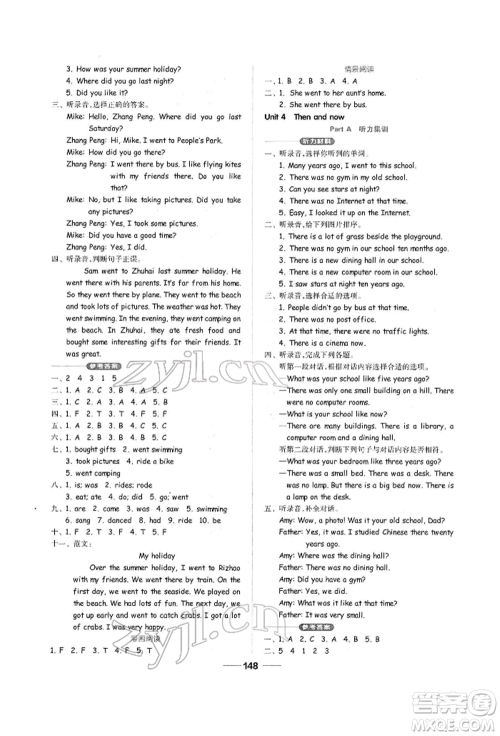 山东科学技术出版社2022新思维伴你学单元达标测试卷六年级下册英语人教版参考答案