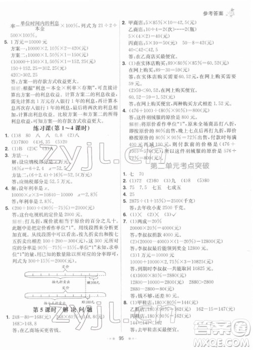 河北教育出版社2022七彩练霸数学六年级下册人教版答案