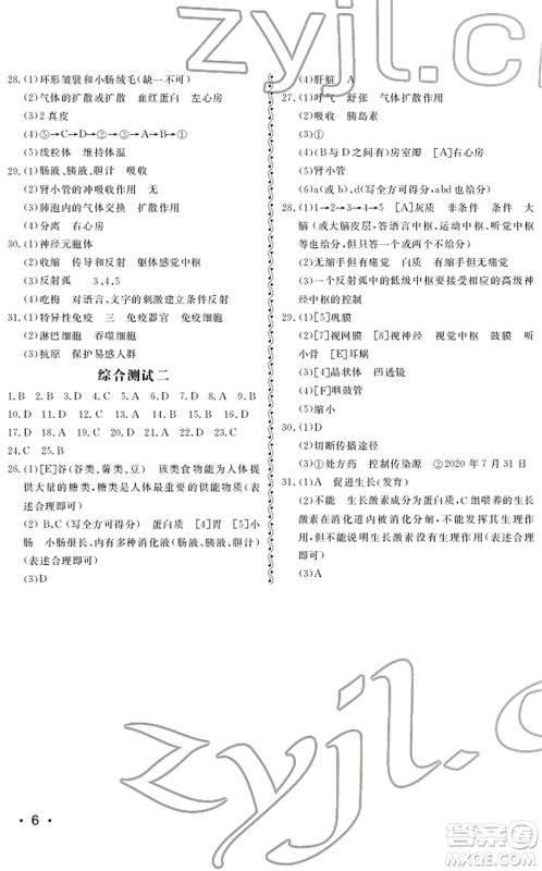 山东人民出版社2022初中卷行知天下七年级生物下册济南版答案 山东人民出版社2022初中卷行知天下七年级生物下册济南版答案