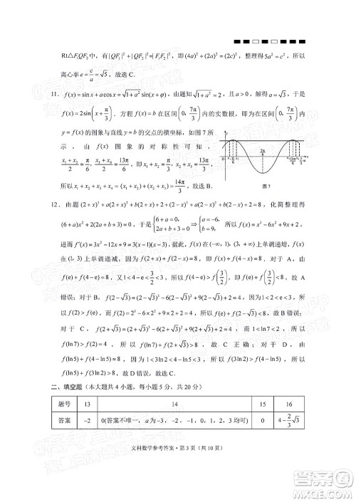 2022届云师大附中高三适应性月考十一文科数学试题及答案