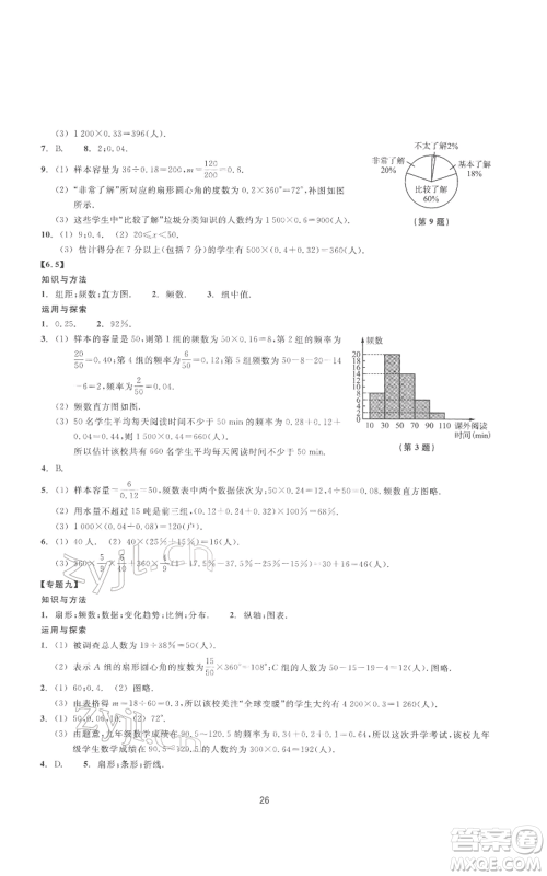 浙江教育出版社2022同步练习七年级下册数学浙教版提升版参考答案