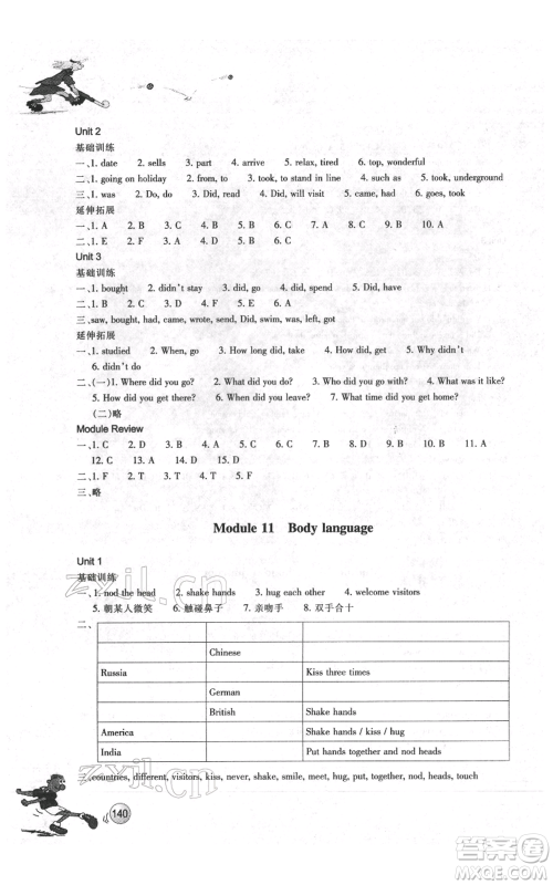 浙江教育出版社2022同步练习七年级下册英语外研版参考答案 浙江教育出版社2022同步练习七年级下册英语外研版参考答案