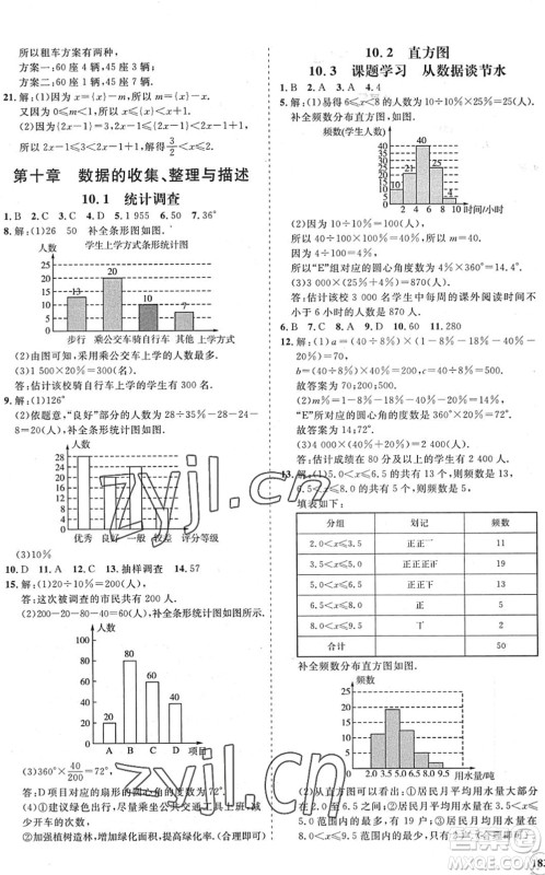 海南出版社2022知行课堂新课程同步练习册七年级数学下册人教版答案