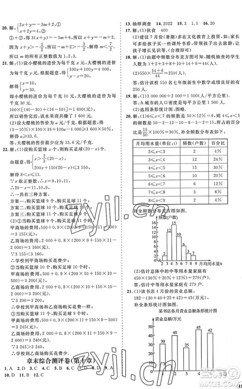 海南出版社2022知行课堂新课程同步练习册七年级数学下册人教版答案