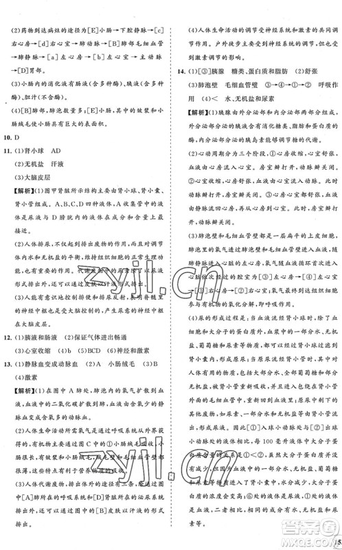 海南出版社2022知行课堂新课程同步练习册七年级生物下册人教版答案