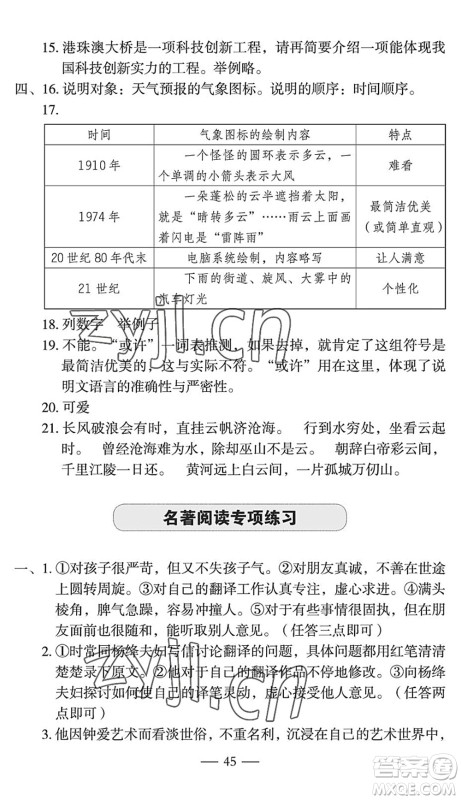 长江少年儿童出版社2022智慧课堂自主评价八年级语文下册通用版宜昌专版答案 长江少年儿童出版社2022智慧课堂自主评价八年级语文下册通用版宜昌专版答案
