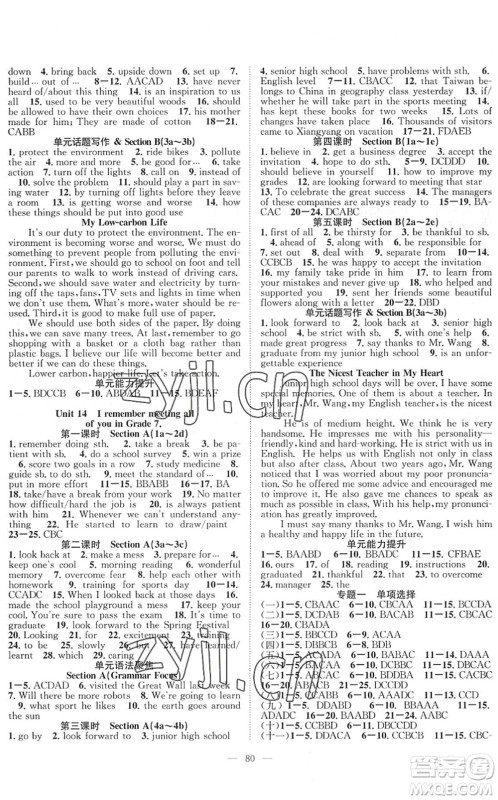 长江少年儿童出版社2022智慧课堂创新作业九年级英语下册人教版答案 长江少年儿童出版社2022智慧课堂创新作业九年级英语下册人教版答案