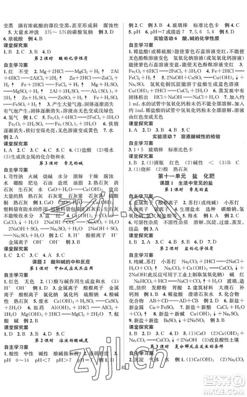 长江少年儿童出版社2022智慧课堂创新作业九年级化学下册人教版答案 长江少年儿童出版社2022智慧课堂创新作业九年级化学下册人教版答案