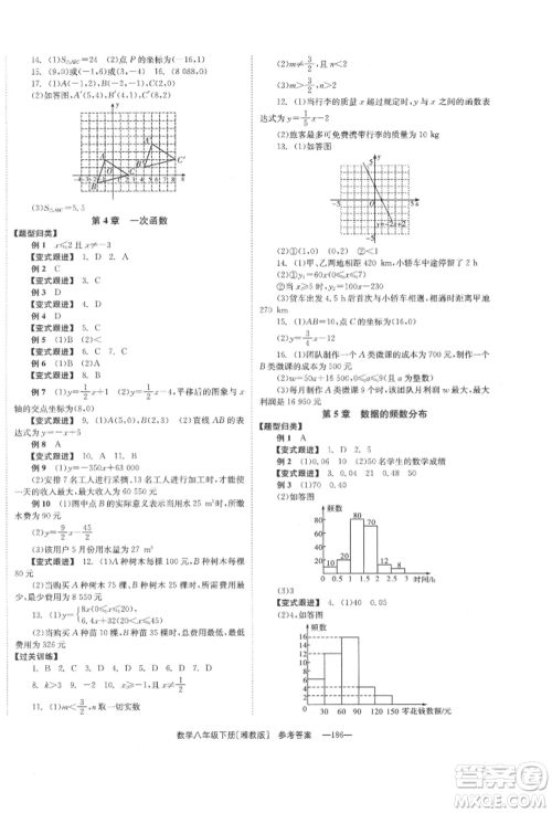 湖南教育出版社2022全效学习同步学练测八年级下册数学湘教版参考答案