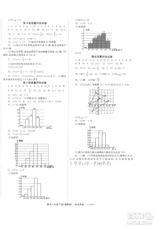 湖南教育出版社2022全效学习同步学练测八年级下册数学湘教版参考答案