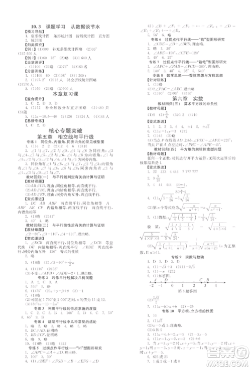 北京时代华文书局2022全效学习学业评价方案七年级下册数学人教版参考答案