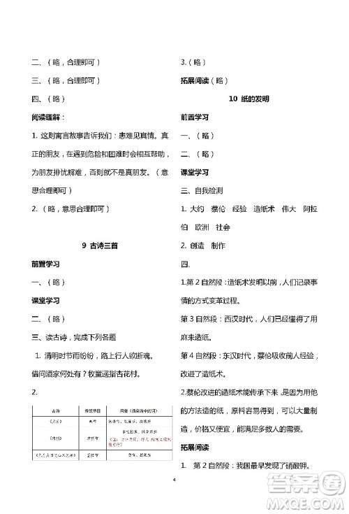 2019年知识与能力训练三年级语文下册人教版答案 2019年知识与能力训练三年级语文下册人教版答案