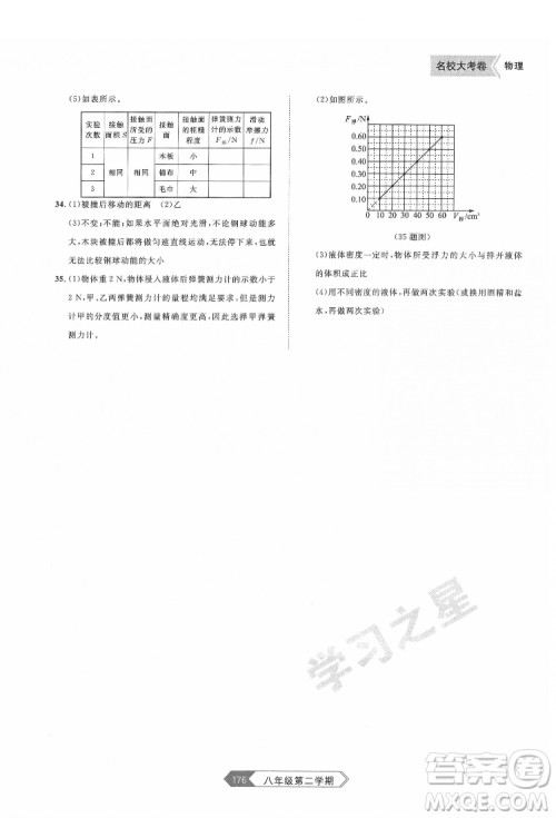 延边大学出版社2022名校大考卷物理八年级下册人教版大连专版答案