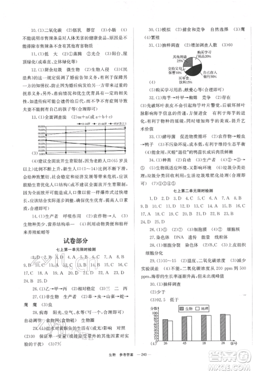 湖南师范大学出版社2022全效学习中考学练测听课讲义生物通用版参考答案 湖南师范大学出版社2022全效学习中考学练测听课讲义生物通用版参考答案