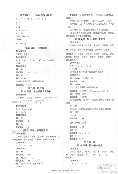 湖南师范大学出版社2022全效学习中考学练测听课讲义数学湘教版参考答案 湖南师范大学出版社2022全效学习中考学练测听课讲义数学湘教版参考答案