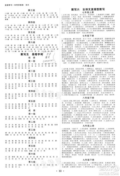 光明日报出版社2022全效学习中考学练测语文人教版金华专版参考答案