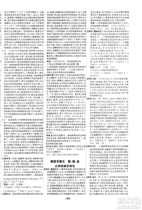 未来出版社2022世纪金榜初中全程复习方略化学通用版宁夏专版参考答案