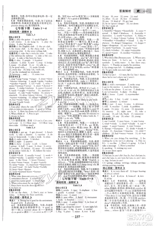 浙江科学技术出版社2022世纪金榜初中全程复习方略英语通用版参考答案