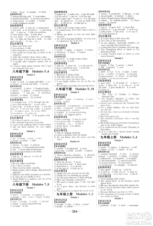 延边大学出版社2022世纪金榜初中全程复习方略英语外研版柳州专版参考答案