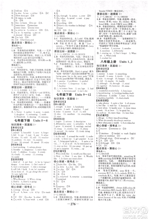 河北少年儿童出版社2022世纪金榜初中全程复习方略英语人教版新疆专版参考答案 河北少年儿童出版社2022世纪金榜初中全程复习方略英语人教版新疆专版参考答案