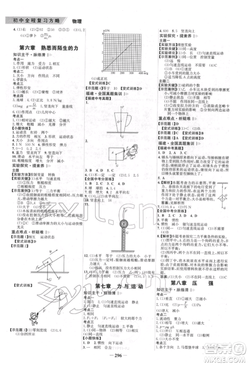 河北少年儿童出版社2022世纪金榜初中全程复习方略英语通用版福建专版参考答案