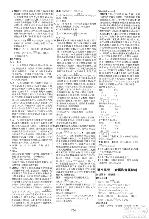 延边大学出版社2022世纪金榜初中全程复习方略化学人教版柳州专版参考答案