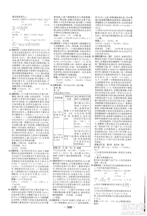 延边大学出版社2022世纪金榜初中全程复习方略化学人教版柳州专版参考答案