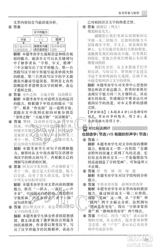 江苏凤凰文艺出版社2022木头马阅读力测评五年级语文下册B版武汉专版答案 江苏凤凰文艺出版社2022木头马阅读力测评五年级语文下册B版武汉专版答案