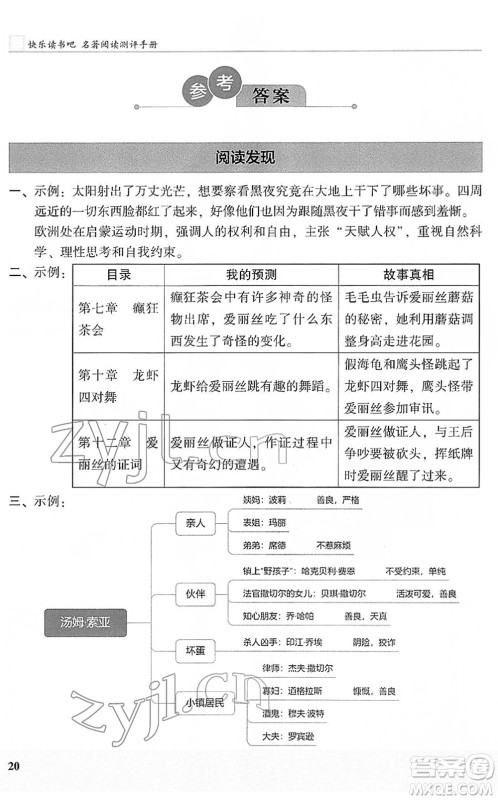 江苏凤凰文艺出版社2022木头马阅读力测评六年级语文下册B版武汉专版答案