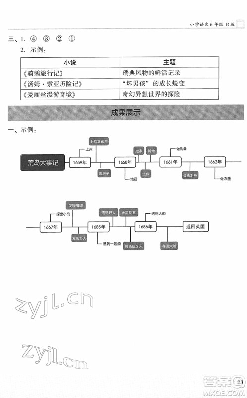 鹭江出版社2022木头马阅读力测评六年级语文下册B版福建专版答案