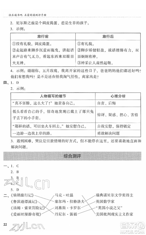 鹭江出版社2022木头马阅读力测评六年级语文下册B版福建专版答案