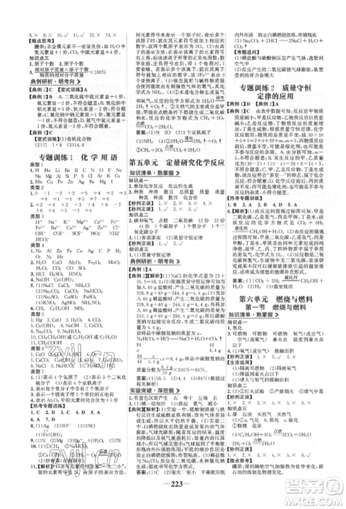 未来出版社2022世纪金榜初中全程复习方略化学鲁教版参考答案