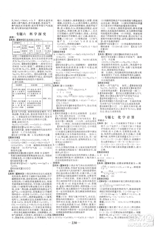 未来出版社2022世纪金榜初中全程复习方略化学鲁教版参考答案