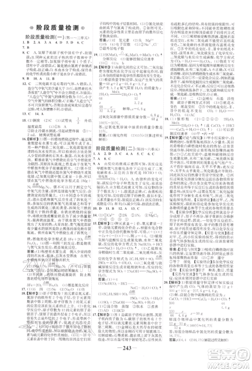 未来出版社2022世纪金榜初中全程复习方略化学人教版参考答案