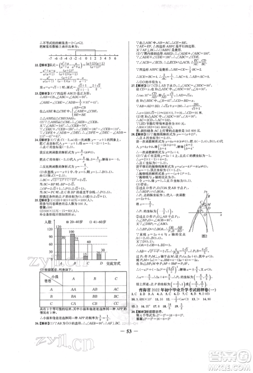 未来出版社2022世纪金榜初中全程复习方略数学人教版青海专版参考答案