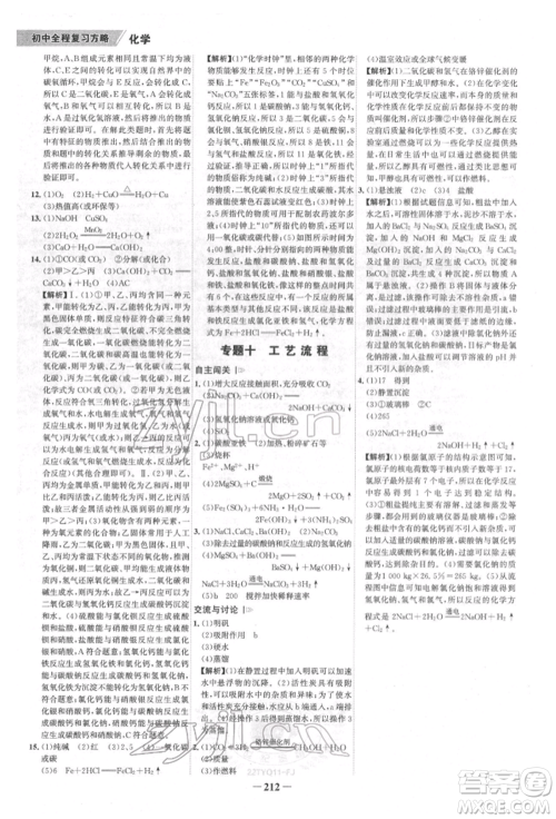 河北少年儿童出版社2022世纪金榜初中全程复习方略化学通用版福建专版参考答案 河北少年儿童出版社2022世纪金榜初中全程复习方略化学通用版福建专版参考答案