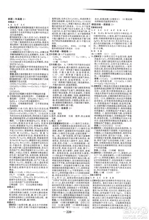 河北少年儿童出版社2022世纪金榜初中全程复习方略化学人教版新疆专版参考答案