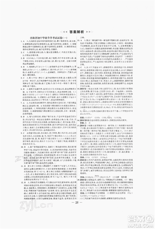 未来出版社2022世纪金榜初中全程复习方略化学人教版青海专版参考答案