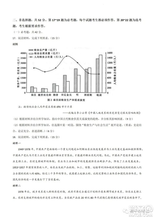 2022高考真题新高考湖南卷历史试题及答案解析 2022高考真题新高考湖南卷历史试题及答案解析