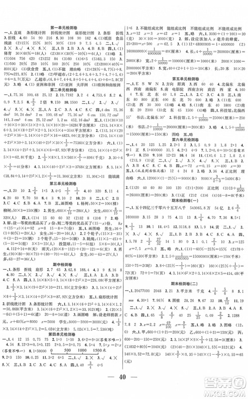 合肥工业大学出版社2022赢在课堂课时作业六年级数学下册SJ苏教版答案